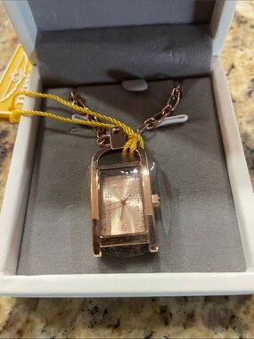 Invicta Rose Gold Pendant Necklace Watch